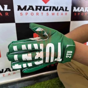 High Quality Custom Logo Design American Football Receiver Gloves Hand Grip Anti-Slip Full Finger Adjustable Wrist Strap <b>Men</b> - Product Image 4
