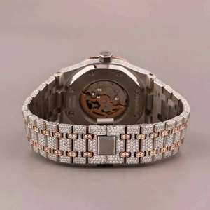 Reloj de Pulsera de Acero Inoxidable con Movimiento de Cuarzo, Esfera Blanca, Diamantes VVS y Moissanita para Hombre, en Oferta a Bajo Precio - Product Image 3