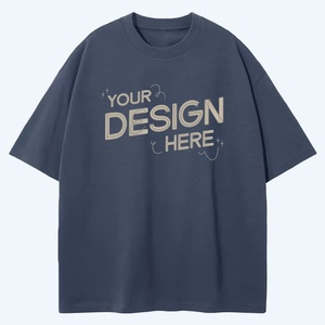 เสื้อยืดไหล่ตกสีทันสมัยของผู้ชายเสื้อยืดธรรมดาน้ำหนักมากพิมพ์ลาย3D ขนาดจากผู้ผลิตโดยตรง - Product Image 1