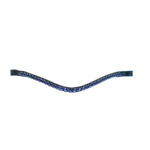 Diadema de Cuero de Lujo para Caballo con Cristales Azules, Color y Tamaño Personalizables, Elegante Accesorio Ecuestre - Product Image 1