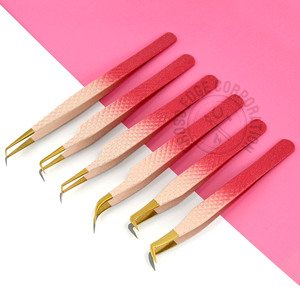 Curved Lash Tweezers Fiber Tip False EyeLash Tweezers for Lashes Extension Mega Volume Make Fans Boot Isolation Makeup Tools - Product Image 1