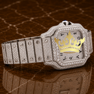 New <b>Watch</b> for Men's White Gold Round Cut Diamond <b>Watch</b> <b>Skeleton</b> Dial White Gold Silver Moissanite Luxury Diamond <b>Watch</b> - Product Image 2