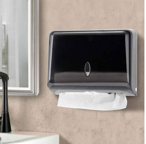 Porte-serviettes en métal bicolore gris et blanc avec un design incurvé élégant et minimaliste. Disponible à prix de gros. - Product Image 3