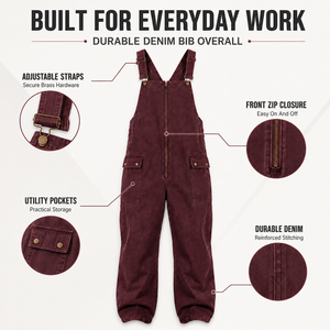 Salopette de travail directe usine avec bretelles réglables, poches cargo sécurisées et coutures renforcées – Pantalon utilitaire - Product Image 5
