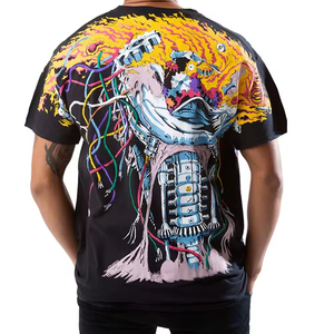 Camiseta de Hombre con Estampado de Sublimación de Puente Urbano, Manga Corta, Cuello Redondo, Corte Regular, Transpirable, Informal, de Poliéster - Product Image 6