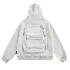 Sweat à Capuche Personnalisé 100 % Coton pour Voyage Hiver, avec Fermeture Éclair, Sac à Dos Intégré et Poche Cachée | Sweatshirt Streetwear Unisexe Brodé - Product Image 6