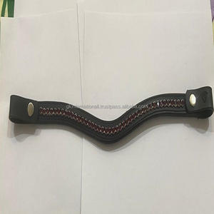 Brillant diamant violet grands cristaux chaîne en métal insérée canal vide bande de sourcil de cheval en cuir avec bouton-pression pour boucles - Product Image 4