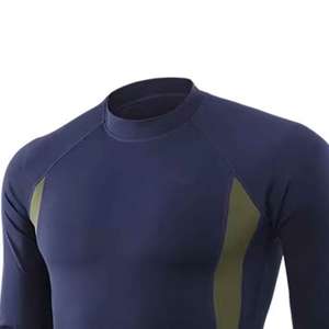 Ensemble de survêtement de compression 2 pièces pour hommes, tenue de sport active pour la gym, marque privée, manches longues, collants de compression fitness - Product Image 3