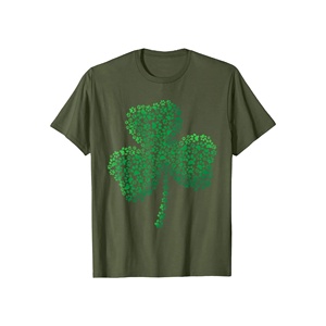 T-shirt pour femme, coupe classique, vert olive, imprimé, col rond, manches courtes, coton doux, pour tous les jours - Product Image 1