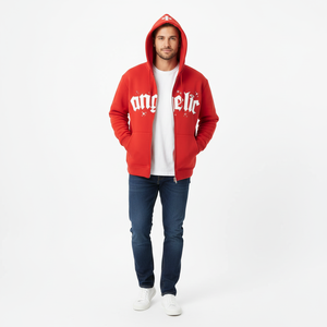 Sudaderas con Capucha para Hombre, Sudaderas con Cierre y Capucha, con Logotipo Personalizado Impreso en la Parte Delantera, de Algodón, Corte Holgado y Extra Grande - Product Image 6