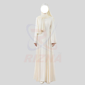 Robe maxi ample à manches larges et col rond pour femmes musulmanes, classique, simple et modeste, couleurs personnalisables - Product Image 1