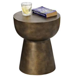 Handicrafts Gold Hammered Metal Cylinder <b>Stool</b> Contemporary Home Furniture Handmade Living Room Decor - Product Image 4