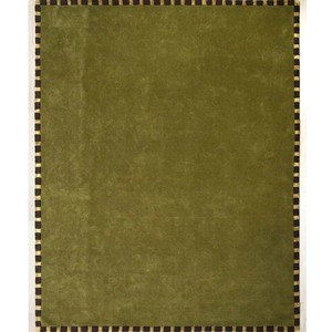 Alfombra Verde Oliva con Borde a Cuadros, Alfombra Moderna Hecha a Mano, Alfombra de Lana de Lujo, Alfombra Suave para Sala de Estar, Dormitorio, Decoración Minimalista para el Suelo - Product Image 2