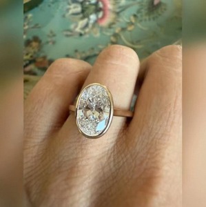 Oval Cut 3 Carat Lab Grown <b>Diamond</b> <b>Ring</b> For Women Luxury 925 Sterling Silver Jewelry For Wedding Engagement Anniversary Gift - Product Image 4