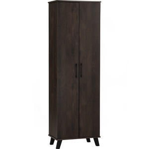 Minimalist Compact Wooden Cabinet Double Door <b>Tall</b> Level <b>Storage</b> for Apartment Rental Property and Hallway Walkway Stand - Product Image 1