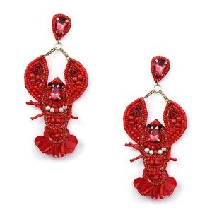 Pendientes de cristal chapados en rojo, joyería colgante de cangrejo colorida y a la moda para mujeres y niñas, precio al por mayor desde India - Product Image 1