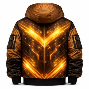 เสื้อแจ็คเก็ตบอมเบอร์พิมพ์ลายตามสั่ง สไตล์ล้ำยุค สำหรับทุกเพศ แฟชั่นสตรีทแวร์ เทคแวร์ ขายส่งจากโรงงานโดยตรง ผู้ผลิต OEM จากปากีสถาน - Product Image 2