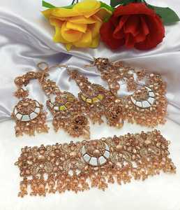 iBridal Jewelry Sets Alloy Trendy Pakistani/Indian/Afghani Mirror Necklace for Women - Product Image 3