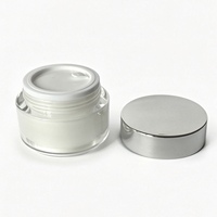 Pot cosmétique en plastique de 30 ml avec couvercle argenté, vide, rechargeable, pour crème, poudre libre, soin de la peau, lotion visage, crème contour des yeux, baume à lèvres