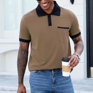 Chemises polo pour hommes, tissu doux au toucher, finition premium, polo élégant pour hommes, vêtements de soirée haut de gamme, tenues de mode masculine. - Product Image 3