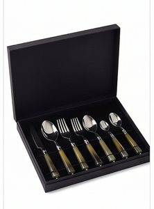 <b>Vintage</b> Flatware Set With Horn Handles High Mirror Polish Stainless Steel <b>Cutlery</b> Elegant Dining Essentials Dishwasher Safe - Product Image 6