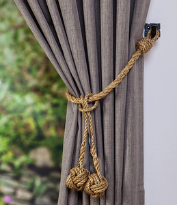 Rope Curtain Ticback Tracks & Accessories Curtain <b>Tieback</b> Knot Design Handmade Rope Curtain <b>Tiebacks</b> Holder - Product Image 6