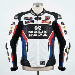 Chaqueta de Motociclista de Cuero Cosida a Mano de Primera Calidad |   Confeccionado a Medida |   Materiales de Primera Calidad |   Construcción Duradera para Ciclistas - Product Image 6