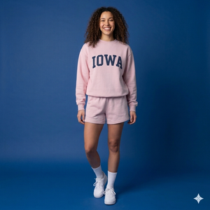 Conjunto de Top de Cuello Alto y Shorts hasta la Rodilla para Mujer, Invierno, Color Sólido, Silueta Moderna y Relajada, Tela de Felpa Suave y Transpirable, Ropa Urbana - Product Image 1