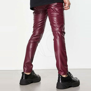 Pantalones de Cuero Premium para Hombre con Textura Suave, Corte Clásico Recto, Costuras Duraderas y Diseño Moderno para Uso Diario - Product Image 3