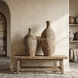 Vase de sol en terre cuite rustique noir Tararear M, pot en argile artisanal, récipient décoratif en grès, vente en gros - Product Image 4