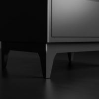 Table d'appoint moderne avec 2 tiroirs et porte à battants, design en chêne massif écologique pour le mobilier de salon