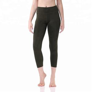 Top Quality Women's Yoga Solid Pattern <b>Knee</b> Length High Waisted Breathable Quick Dry Activewear Leggings Customizable - Product Image 3