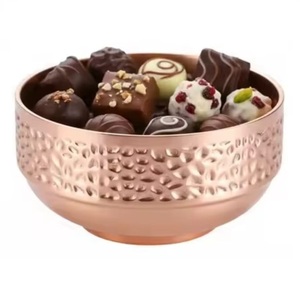 Decoración Única para Cualquier Mesa, Tazón para Servir Frutos Secos de Chocolate, Decoración para el Hogar, Tazón de Metal, Tazón para Servir Dátiles y Frutos Secos - Product Image 4