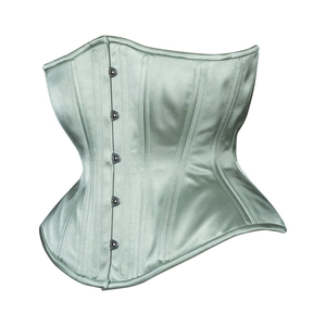 OEM Premium Quality Curvy Overbust Satin Front Busk Waist Steel Boned <b>Corset</b> Eco-Friendly Firm Control Supplier From Pakistan - Product Image 5