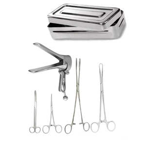 Ensemble d'instruments chirurgicaux gynécologiques pour curettage dilatatoire (C&D) |   Ensemble de 21 instruments en acier inoxydable : forceps, curettes, spéculums |   par Dentavex - Product Image 6