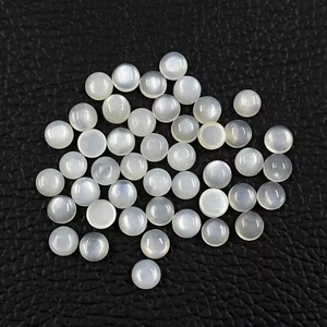 Pierres de lune rondes cabochonnées de 6 mm, pierres précieuses naturelles blanches, prix le plus bas, qualité AAA, pierres de lune en gros, pierres semi-précieuses - Product Image 4