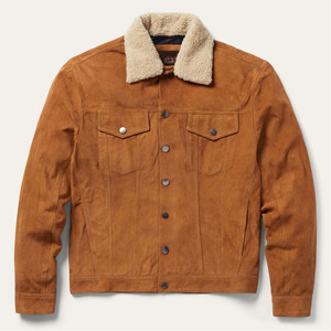 Customizable Classic Style <b>Suede</b> Leather <b>Jacket</b> Stand Front Eco-Friendly Durable Comfortable Construction Suitable for Daily - Product Image 6