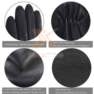 Gants en cuir pakistanais de qualité supérieure - Mode, hiver, décontractés, voyage, extérieur, compatibles écran tactile et doublure en laine - En stock - Product Image 6
