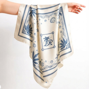 TUYET DUNG Foulard carré unisexe de luxe vintage en satin de soie 100% fabriqué au Vietnam, imprimé personnalisé motif animal, cadeau de mode - Product Image 2