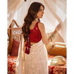 Hermoso Sari con Lentejuelas para Fiestas, Estilo Perfecto para Vestidos de Cóctel - Product Image 3