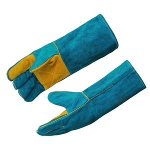 Gants de soudage en cuir de vachette renforcé avec paume en cuir, robustes, pour la protection des mains en milieu industriel, durables pour le barbecue - Product Image 3