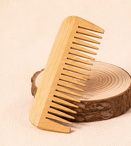 Premium Modern Handmade Bamboo <b>Wide</b> Tooth Natural Wooden Detangling Eco-Friendly Sustainable Folk Art Hair <b>Comb</b> Grooming Tool - Product Image 5