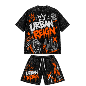 Men's Black Other Material Customizable <b>T</b>-<b>Shirt</b> Shorts Set Silk Screen Printed <b>Graffiti</b> Character Print Streetwear Casual Two - Product Image 2