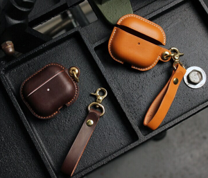 Funda elegante de cuero auténtico de alta calidad para AirPod, fundas duraderas personalizadas para todas las generaciones, funda para AirPods para protección - Product Image 4