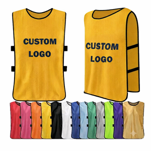 Mustard Custom polyester Mesh printed Soccer coaching <b>Bib</b> Vest apparel Breathable Scrimmage Sports <b>Training</b> Jersey <b>bib</b> apparel - Product Image 1