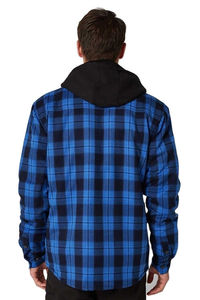 Chemise-veste en flanelle à carreaux pour homme, personnalisée, avec doublure en sherpa, rembourrage en polyester, extérieur en velours côtelé, décontractée pour l'hiver, pour l'extérieur, logo personnalisé - Product Image 3