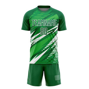 ชุดฟุตบอลพิมพ์ลายแบบรีดร้อนสีเขียวน้ำทะเลขาวคุณภาพสูงสั่งทำได้ตามต้องการ ขายส่ง ไซส์ผู้ใหญ่ ผ้าระบายอากาศได้ดี - Product Image 3