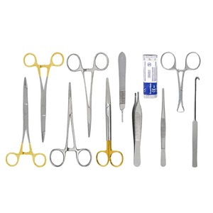 Kit chirurgical vétérinaire premium 15 pièces pour stérilisation féline en acier inoxydable avec forceps moustiquaire et aiguille - Product Image 1