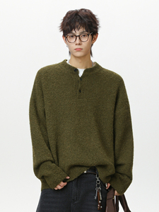 Men's Premium Casual <b>Henley</b> Sweater <b>Long</b> <b>Sleeve</b> Knitted Pullover Button Front Warm Soft Winter Knitwear Wholesale Apparel - Product Image 4