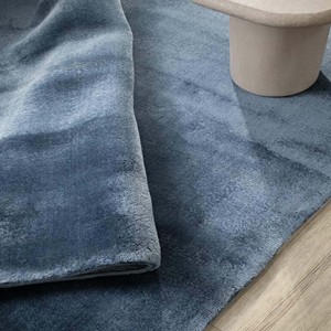 Tapis en peluche bleu uni tissé à la main, tapis texturé épais de 14 mm, revêtement de sol moderne de luxe pour salon, chambre à coucher, maison - Product Image 6